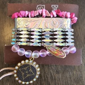 Sandra Ling authentic upcycle stacked bracelet